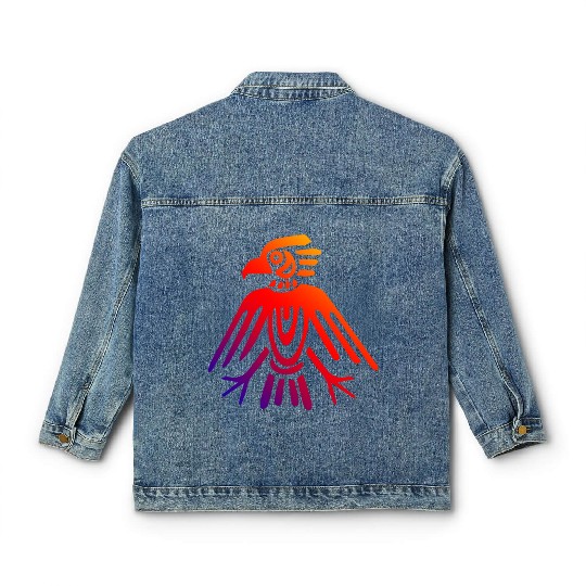 Aztec Symbols Aztec Eagle Tattoo Gift Idea Classic Women's Denim Jackets