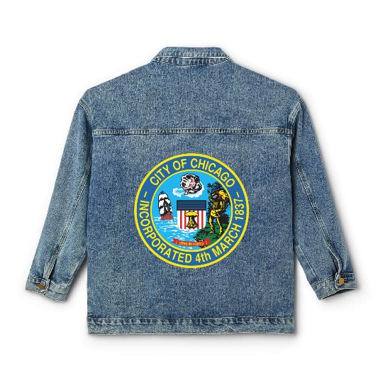 Seal of Chicago, Illinois Classic Women's Denim Jackets