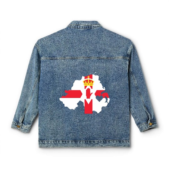 Love Northern Ireland Gift Irish Pride Heart Classic Women's Denim Jackets