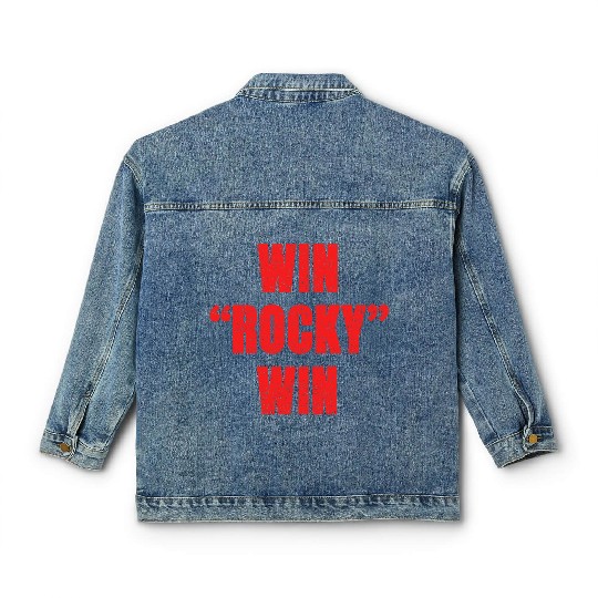 win rocky win Classic Women's Denim Jackets inspired boxing Classic Women's Denim Jackets