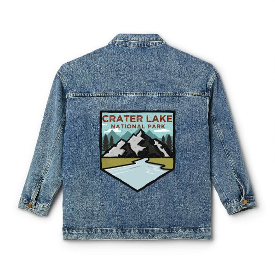 Retro Vintage Crater Lake National Park Gift Classic Women's Denim Jackets