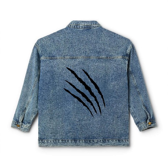 claw slash pawls torn tiger tracks Classic Women's Denim Jackets