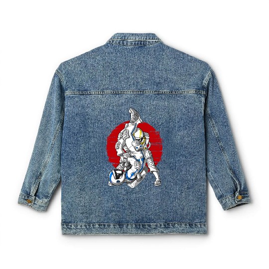 Jiu-Jitsu Astronaut Fighters Classic Women's Denim Jackets