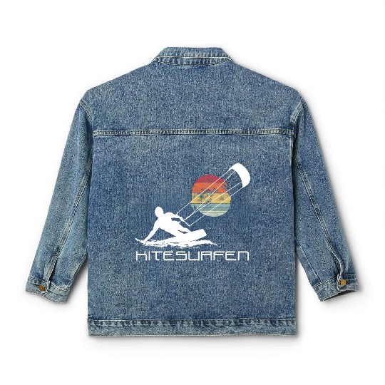 Kitesurfing Freestyle Kite Board Surfing Kiteboard Classic Women's Denim Jackets