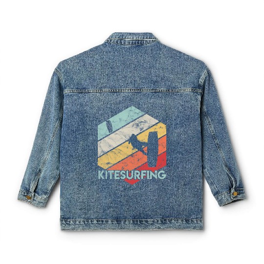 Kitesurfing Freestyle Kite Board Surfing Kiteboard Classic Women's Denim Jackets