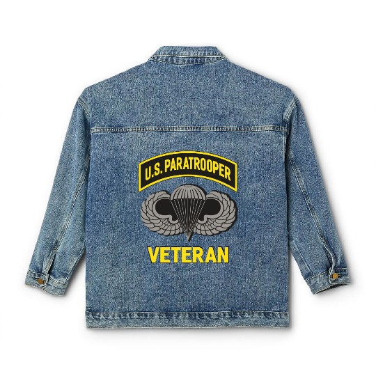 Us Paratrooper Airborne Division Army Veteran Classic Women's Denim Jackets