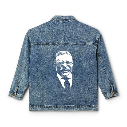 President Teddy Roosevelt Graphic Classic Women's Denim Jackets