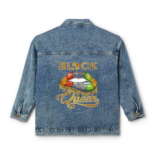 Black queen lips Classic Women's Denim Jackets
