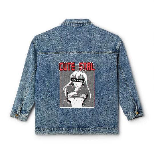 hen Otaku Manga Anime Girl Waifu Material Classic Women's Denim Jackets