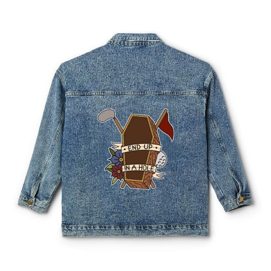 Golf coffin Golf ball End up in a whole Classic Women's Denim Jackets