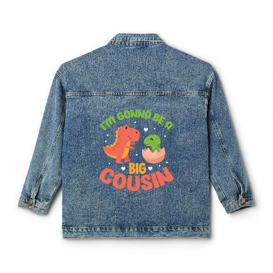 I'm Gonna Be A Big Cousin Pregnancy Announcement Classic Women's Denim Jackets