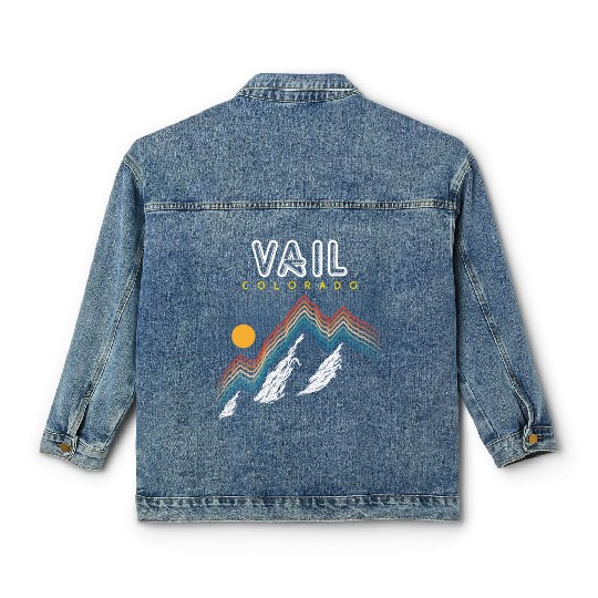 Vail Colorado Usa Ski Resort 1980S Retro Classic Women's Denim Jackets