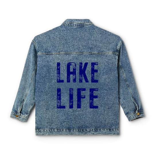 Vintage Distressed Lake Life Classic Women's Denim Jackets