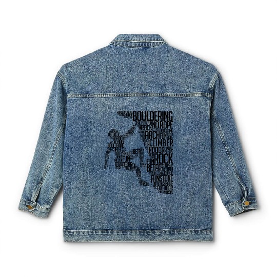 Bouldering Rock Climbing Adventure Free Climber Classic Women's Denim Jackets