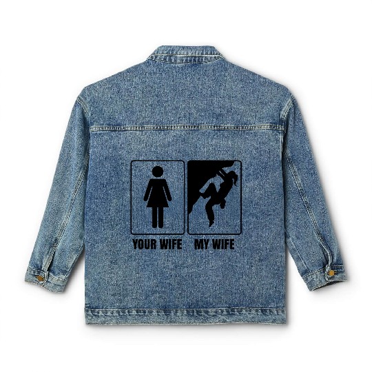 Rock Climbing Free Climber Saying Bouldering Classic Women's Denim Jackets
