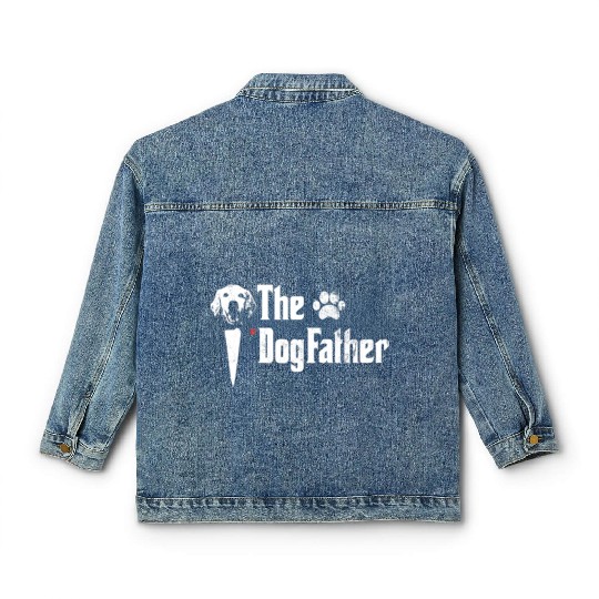 Mens The Dogfather Golden Retriever Dog Dad Father Classic Women's Denim Jackets