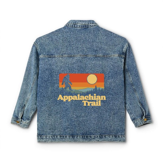 Appalachian Trail Bigfoot Outdoor Lover Vintage 80 Classic Women's Denim Jackets