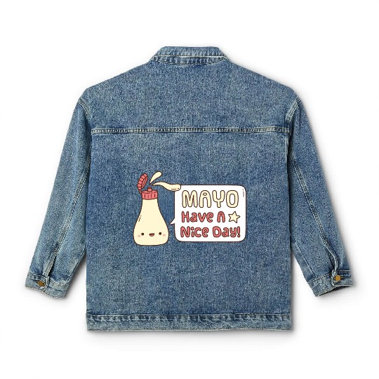 Mayo Have A Nice Day Cute Greeting Doodle Classic Women's Denim Jackets