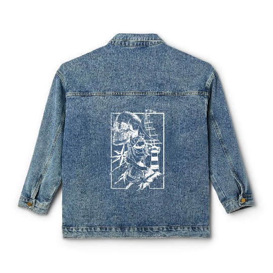 Sea life ship skull anchor compass Classic Women's Denim Jackets