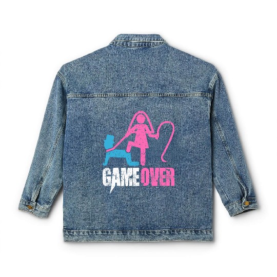 Funny Bride and Groom Meme & Quote Classic Women's Denim Jackets "Game