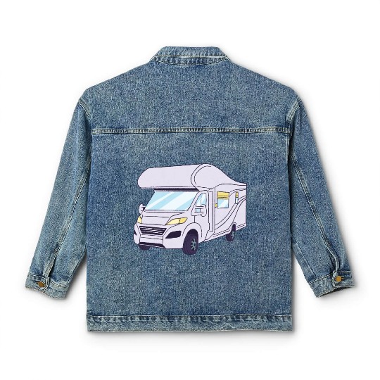 Camping Caravan Holiday Camper Motorhome Camping Classic Women's Denim Jackets