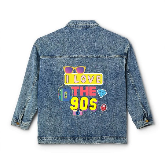 I Love The 90s Vintage 1990s Men Women 90's Classic Women's Denim Jackets