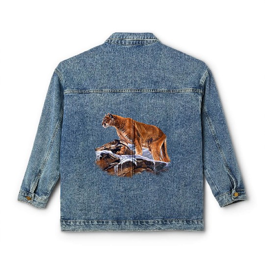Mountain Lion Cougar Classic Women's Denim Jackets