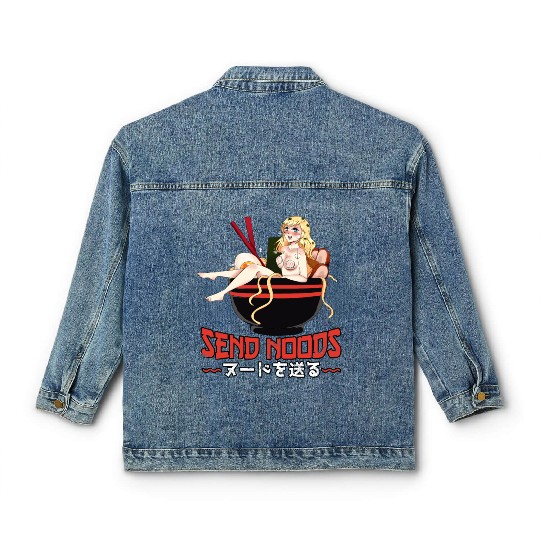Send Noods Waifu Material Ramen Noodles Gift Classic Women's Denim Jackets