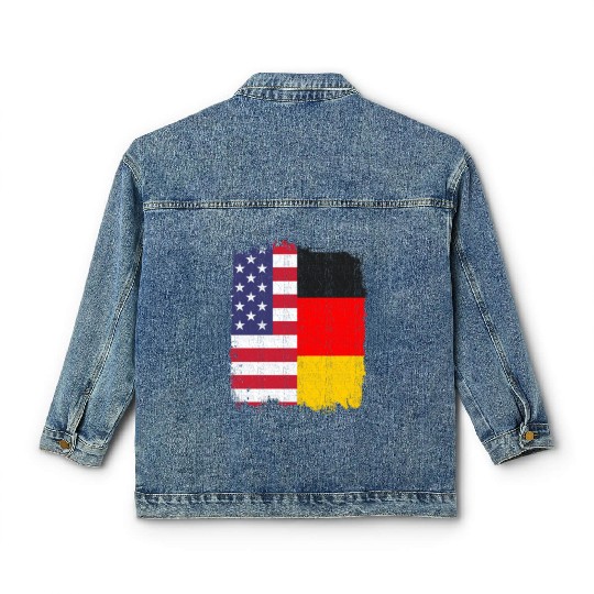 German American US Flag Germany Classic Women's Denim Jackets