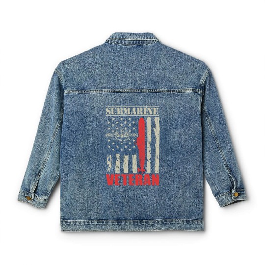 US Military Submarine Gift For A Veteran Classic Women's Denim Jackets