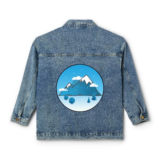 Snowy Blue Aesthetic Classic Women's Denim Jackets