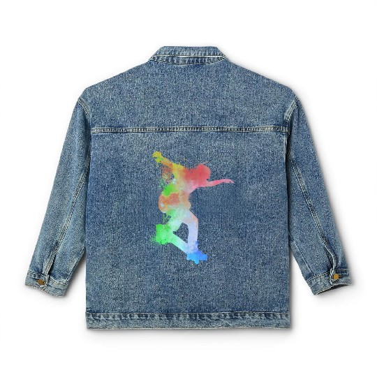 Skateboard Skateboarder Skateboarding Skater Classic Women's Denim Jackets