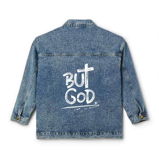 But God Cross Christian Classic Women's Denim Jackets