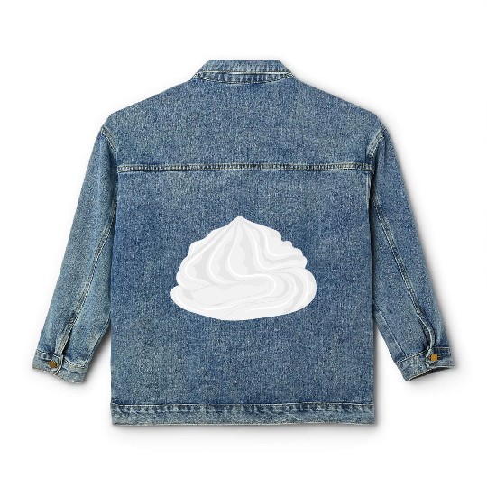 snow-white delicious whipped cream for garnish Classic Women's Denim Jackets
