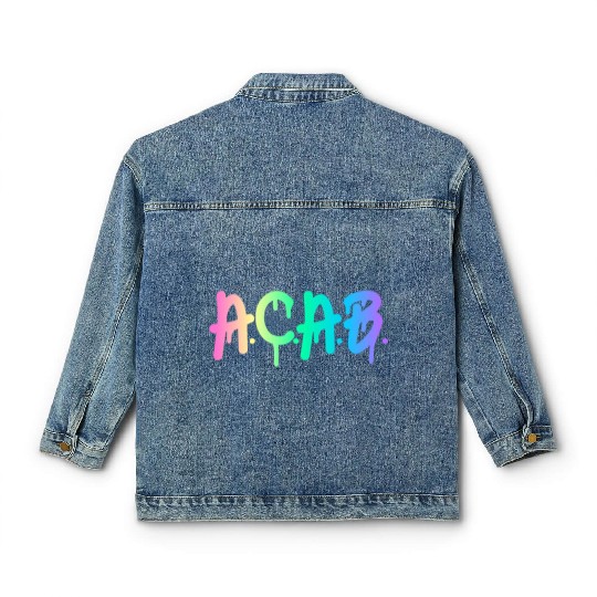 ACAB Rainbow Drip Classic Women's Denim Jackets