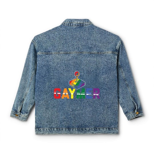 Gaymer Gay Gamer Rainbow Pride LGBT Controller Classic Women's Denim Jackets