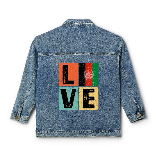 I Love Afghanistan Flag for Afghan Pride Classic Women's Denim Jackets
