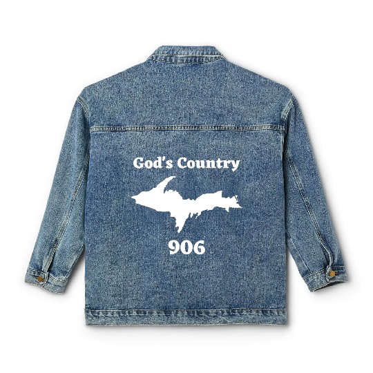 God's Country 906, Upper Peninsula Michigan Yooper Classic Women's Denim Jackets