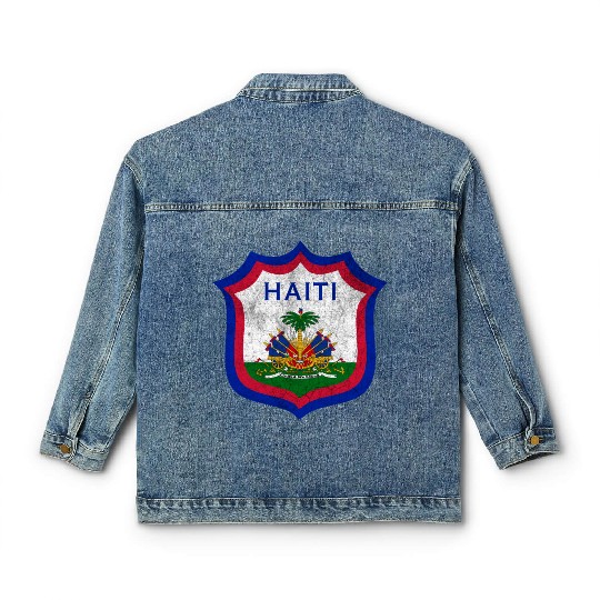 Haiti Crest Design Classic Women's Denim Jackets