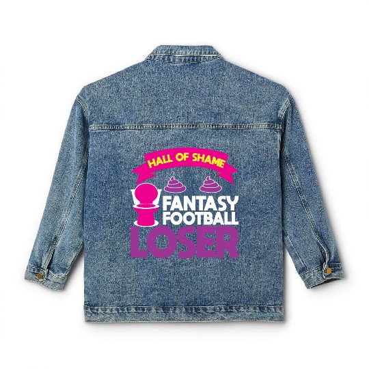 Fantasy Football Loser Poop Funny Classic Women's Denim Jackets