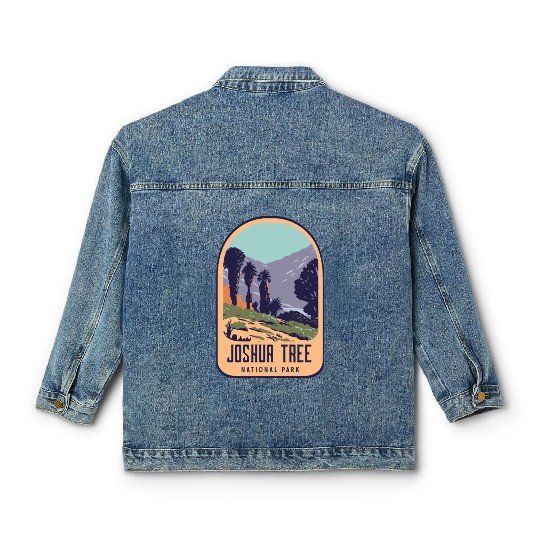 Joshua tree national park retro design Classic Women's Denim Jackets