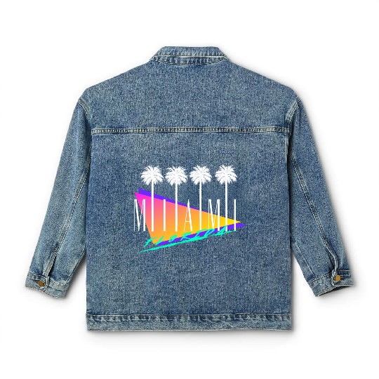 Miami Florida Retro Style Classic Women's Denim Jackets