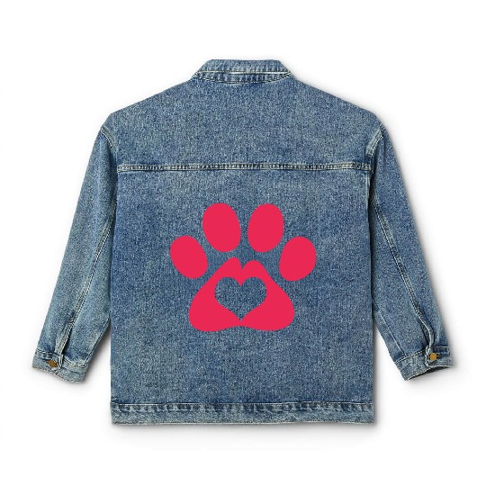 Dog Paw Adopt A Pet Dog Rescue Classic Women's Denim Jackets