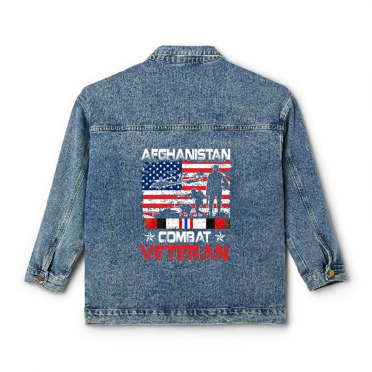 Afghanistan Combat Veteran US Veteran Military Classic Women's Denim Jackets