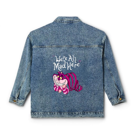 Cheshire Cat Were all Mad Here Cat 1669 Classic Women's Denim Jackets