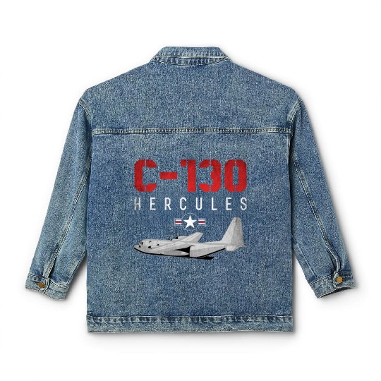 C 130 Hercules US Airborne Fighter Pilot Classic Women's Denim Jackets