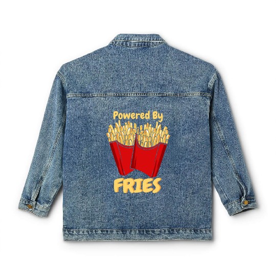 French Fries: Powered With Fries Classic Women's Denim Jackets
