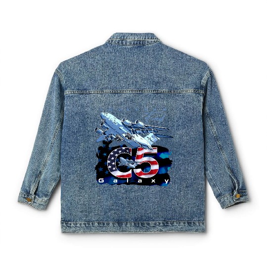 C5 Galaxy Us Air Force Aircraft Classic Women's Denim Jackets