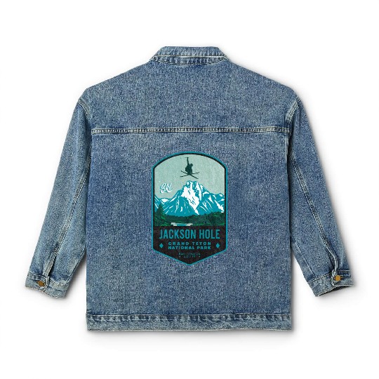 Jackson Hole Ski Badge Classic Women's Denim Jackets