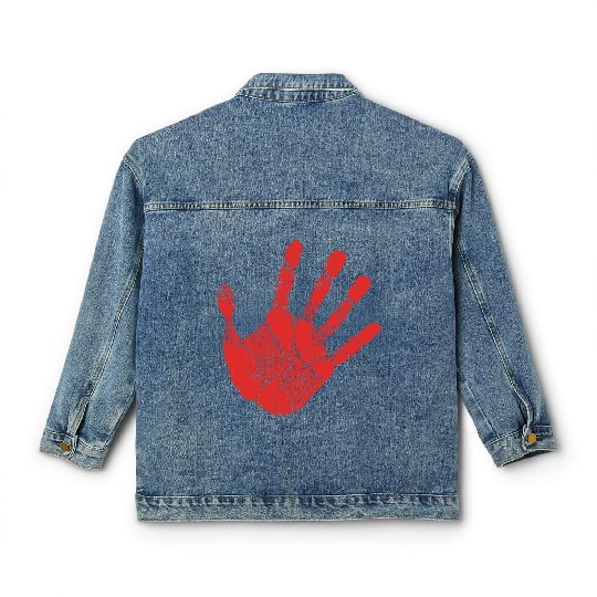 Red Hand - Supporter of MMIW Classic Women's Denim Jackets